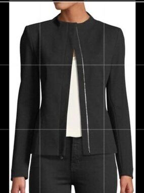 Theory Sculpted Jacket Knit Twill charcoal gray size M